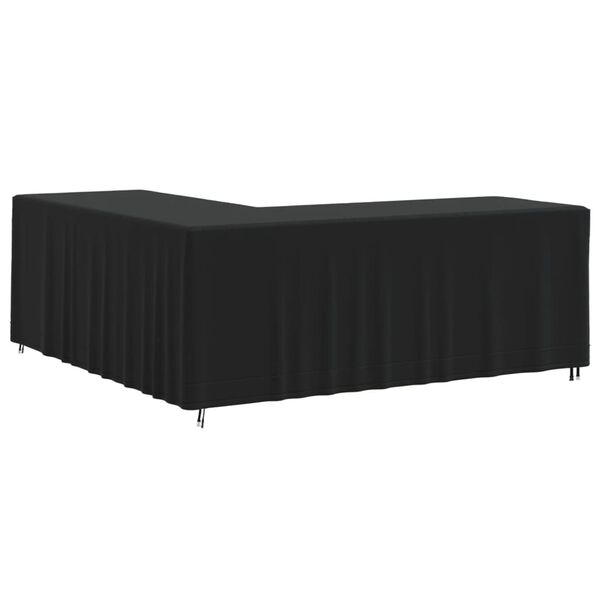vidaXL Gartensofa-Abdeckung L-Form Schwarz 254x254x80 cm 420D Oxford