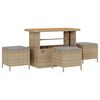 vidaXL Garten-Sofa-Set mit Kissen 10 pcs Beige und Hellgrau