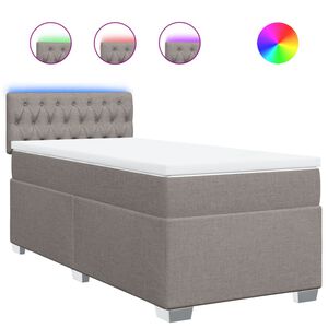 vidaXL Boxspringbett mit Matratze Taupe 80x200 cm Stoff