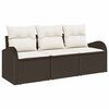 vidaXL Garten-Sofa-Set 3 stk. Braun und Wei&szlig; Poly Rattan