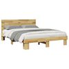 vidaXL Massivholzbett mit Kopfteil ohne Matratze 150x200 cm Eichenholz