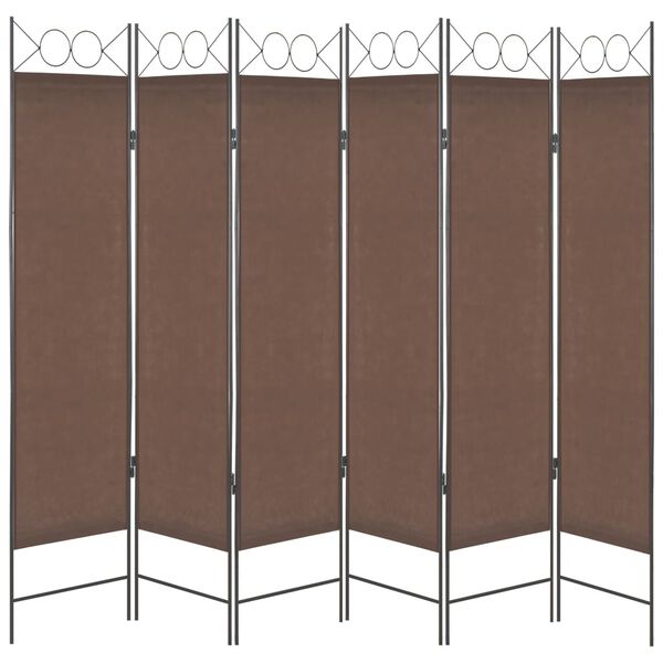 vidaXL 6-tlg. Raumteiler Braun 240&times;180 cm