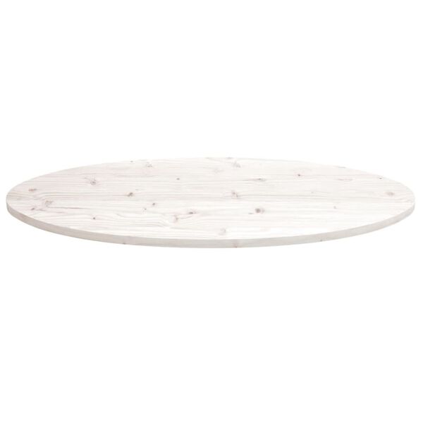vidaXL Tischplatte Wei&szlig; 100x50x2,5 cm Massivholz Kiefer Oval