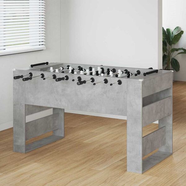 vidaXL Fu&szlig;balltisch 2 pcs Beton Grau 146,5 x 74 x 85 cm Holzwerkstoff