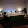 vidaXL Boxspringbett mit Matratze Dunkelgr&uuml;n 200x200 cm Samt