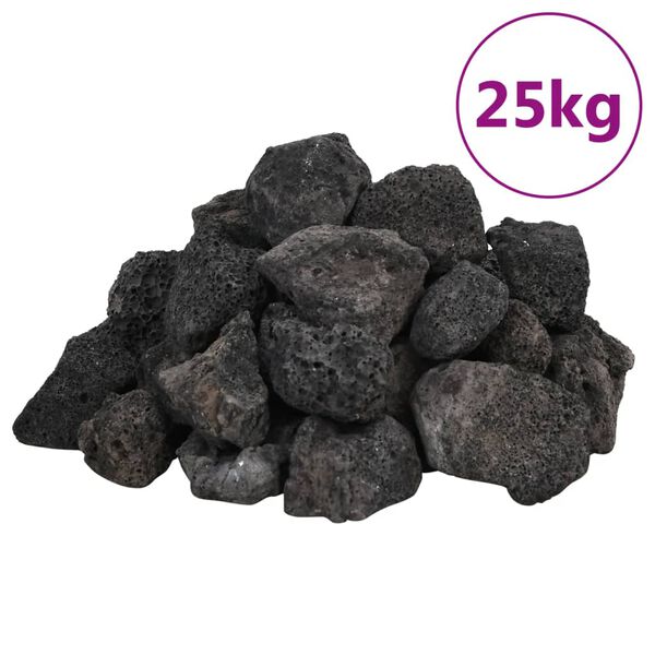 vidaXL Lavagranulat 25 kg Schwarz 3-5 cm