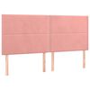 vidaXL Boxspringbett mit Matratze & LED Rosa 180x200 cm Samt