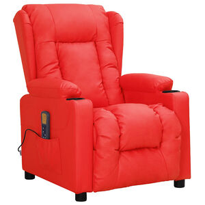 vidaXL Massagesessel Rot Kunstleder