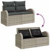 vidaXL Garten-Sofa-Set mit Kissen 5 pcs Hellgrau Poly Rattan