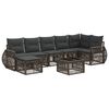 vidaXL Gartensofa-set 8 stk. Grau und Dunkelgrau Poly-Rattan