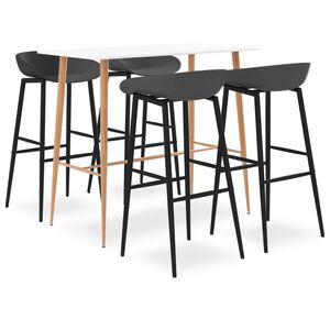 vidaXL 5-tlg. Bar-Set Wei&szlig; und Grau