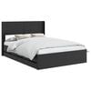 vidaXL Bettgestell mit Stauraum und Kopfteil Schwarz 140 x 190 cm