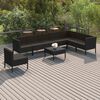 vidaXL 9-tlg. Garten-Lounge-Set mit Auflagen Poly Rattan Schwarz