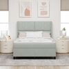 vidaXL Boxspringbett mit Matratze Hellgrau 140 x 190 cm Samt