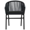 vidaXL 3-tlg. Bistro-Set mit Kissen PE-Rattan Schwarz