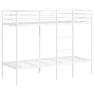 vidaXL Etagenbett ohne Matratze Wei&szlig; 75x190 cm Stahl