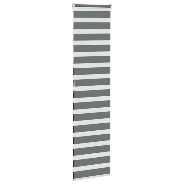vidaXL Doppelrollo Dunkelgrau 60x200 cm Stoffbreite 55,9 cm Polyester