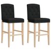 vidaXL Barst&uuml;hle 2 Stk. Massivholz Gummibaum und Stoff