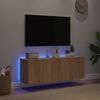 vidaXL TV-Wandschr&auml;nke mit LED-Leuchten 2 Stk. Sonoma-Eiche 60x35x41cm