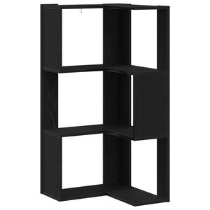 vidaXL B&uuml;cherregal 3 Ebenen 50 x 50 x 102 cm Schwarz Eichen-Optik