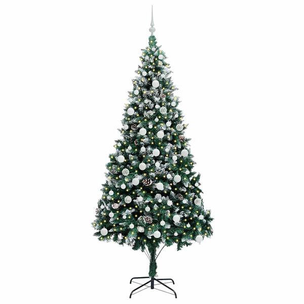 vidaXL Künstlicher Weihnachtsbaum mit 300 LEDs mit Ständer Grün 210 cm