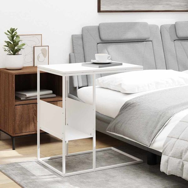 vidaXL Beistelltisch Wei&szlig; 55x36x59,5 cm Holzwerkstoff