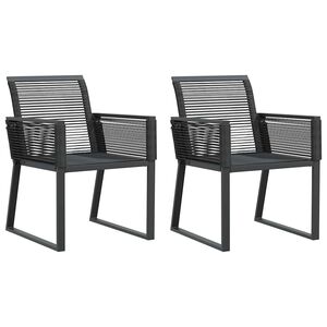 vidaXL Gartenst&uuml;hle 2 Stk. Schwarz Poly Rattan