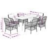 vidaXL 7-tlg. Garten-Essgruppe mit Kissen Schwarz Poly Rattan