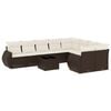 vidaXL 10-tlg. Garten-Sofagarnitur mit Kissen Braun Poly Rattan