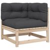 vidaXL 5-tlg. Garten-Sofagarnitur mit Kissen Massivholz Kiefer