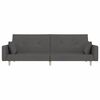 vidaXL Schlafsofa 2-Sitzer mit 2 Kissen Dunkelgrau Stoff