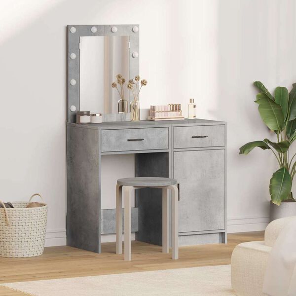 vidaXL Schminktisch mit T&uuml;r 2 pcs Grau 50 x 41 x 135 cm Holzwerkstoff