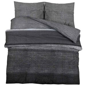 vidaXL Bettw&auml;sche-Set Dunkelgrau und Schwarz 200x220 cm Baumwolle