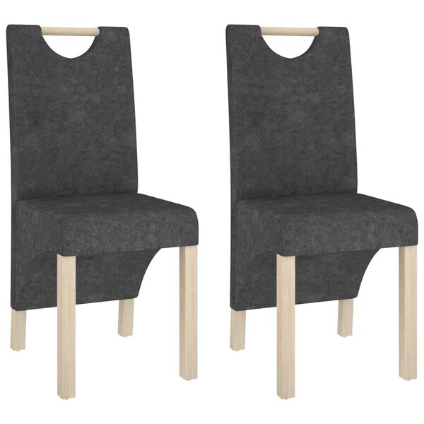 vidaXL Esszimmerst&uuml;hle 2 Stk. Grau Wildleder-Optik