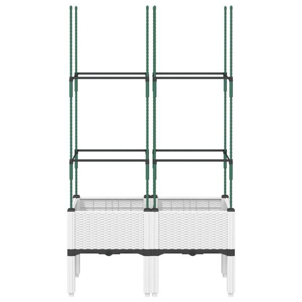vidaXL Pflanzk&uuml;bel mit Rankgitter Wei&szlig; 80x40x142,5 cm PP