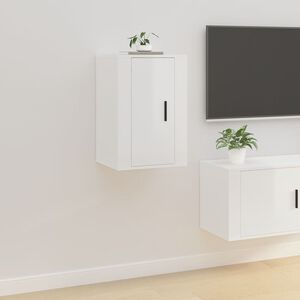 vidaXL TV-Wandschrank Hochglanz-Wei&szlig; 40x34,5x60 cm