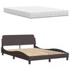 vidaXL Bett mit Matratze Dunkelbraun 140x190 cm Stoff