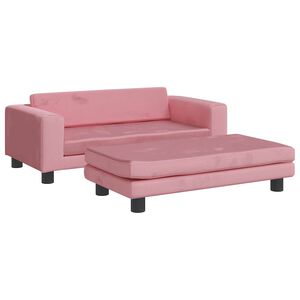 vidaXL Hundebett mit Verl&auml;ngerung Rosa 100x50x30 cm Samt