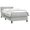 vidaXL Boxspringbett mit Matratze Hellgrau 90x210 cm Samt
