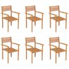 vidaXL 7-tlg. Garten-Essgruppe Massivholz Teak