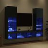 vidaXL TV Wand Einheiten mit LED mit LED 5 pcs Schwarz Eichen-Optik