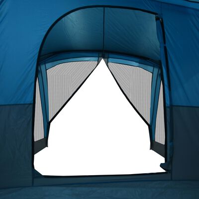 vidaXL Campingzelt mit Vorzelt 4 Personen Blau Wasserdicht