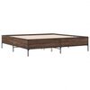 vidaXL Bettgestell Braun Eichen-Optik 200x200 cm Holzwerkstoff Metall
