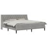 vidaXL Bettgestell mit Matratze Hellgrau 200 x 200 cm Samt