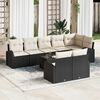 vidaXL Sofa Set mit Kissen 9 pcs Schwarz und Wei&szlig; Poly-Rattan