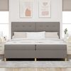 vidaXL LED Boxspringbett mit Matratze Taupe 200 x 200 cm Stoff