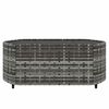 vidaXL 3-tlg. Garten-Lounge-Set mit Kissen Grau Poly Rattan