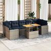 vidaXL 8-tlg. Garten-Sofagarnitur mit Kissen Grau Poly Rattan