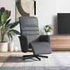 vidaXL Relaxsessel mit Fu&szlig;teil Grau Kunstleder