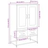 vidaXL Highboard Rosa 68x39x111,5 cm Stahl